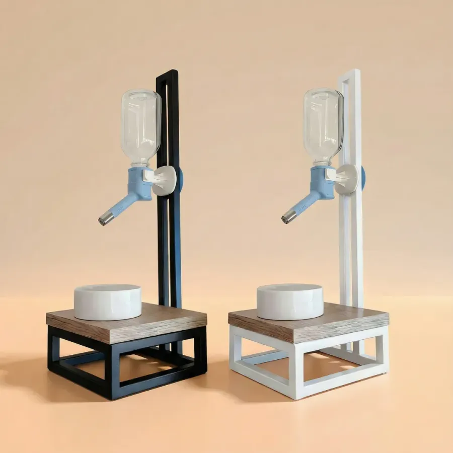 Beverino elegante per cani | Design legno e metallo Eleva Pet